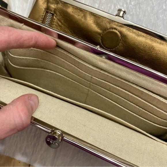 Hobo copper leather clutch wallet bag